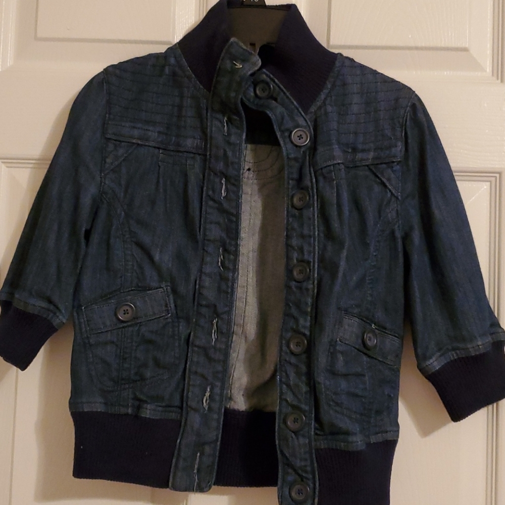 Forever XXI jean jacket, S, sweater embroidered